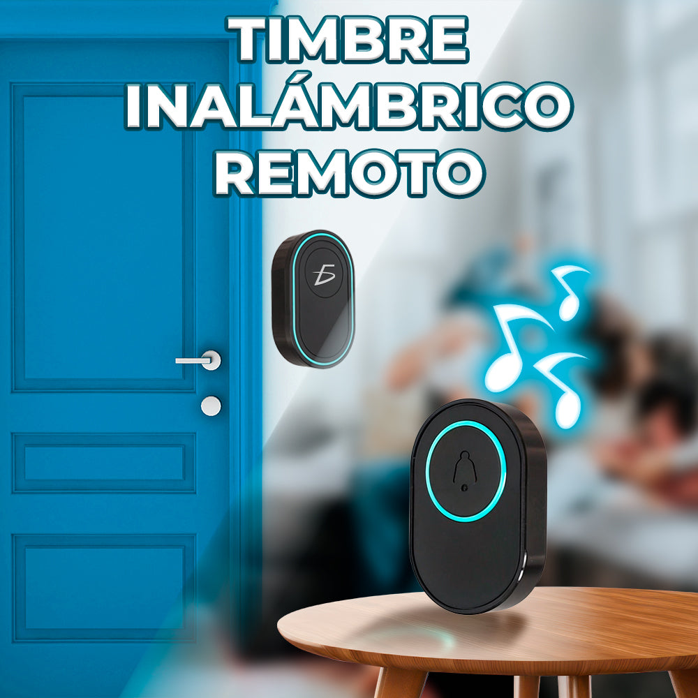 Timbre Inalámbrico con 39 Canciones y Ajuste de Volumen con Par de Botones Touch a Prueba de Agua con Luz RGB
