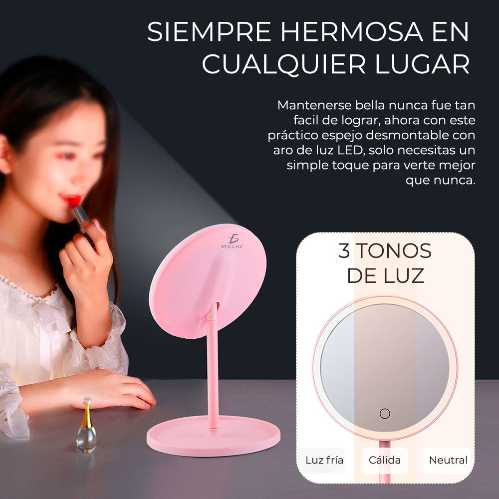 Anillo de luz LED 17,5 cm espejo de maquillaje Tiktok portátil