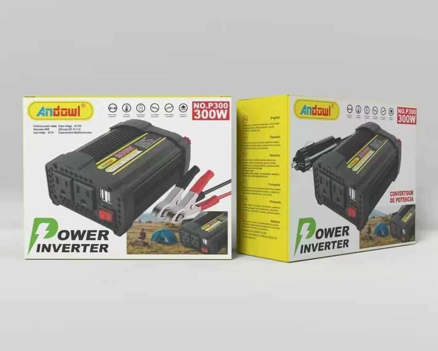 Inversor de Corriente Monofásico de 300W, 50/60 Hz, para Uso Automotriz