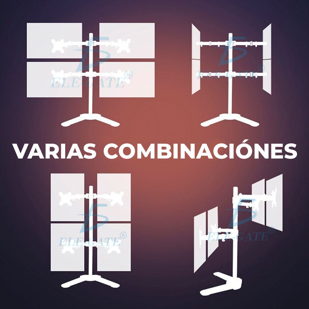 Soporte de Mesa Para 4 Monitor TV Para Montaje En Pared 13 a 27
