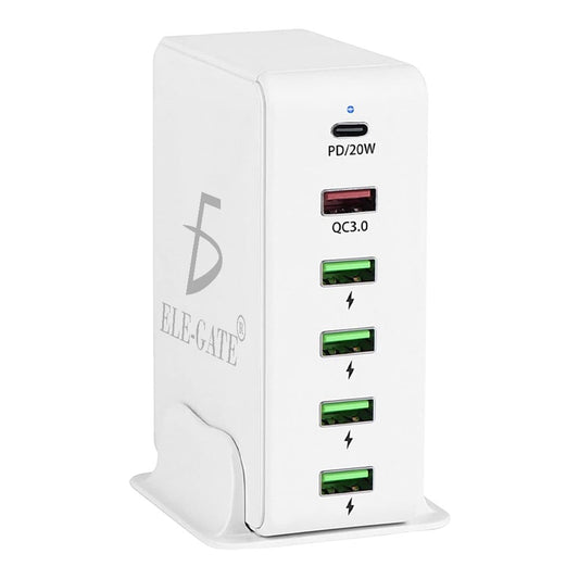 Cargador rápido de escritorio de 6 puertos de 120W