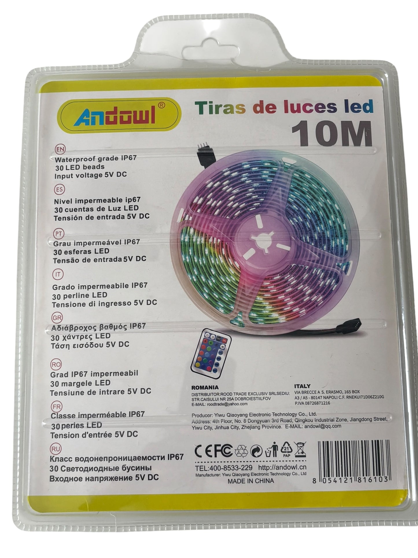 Tira de luces RGB 10M USB impermeable IP67