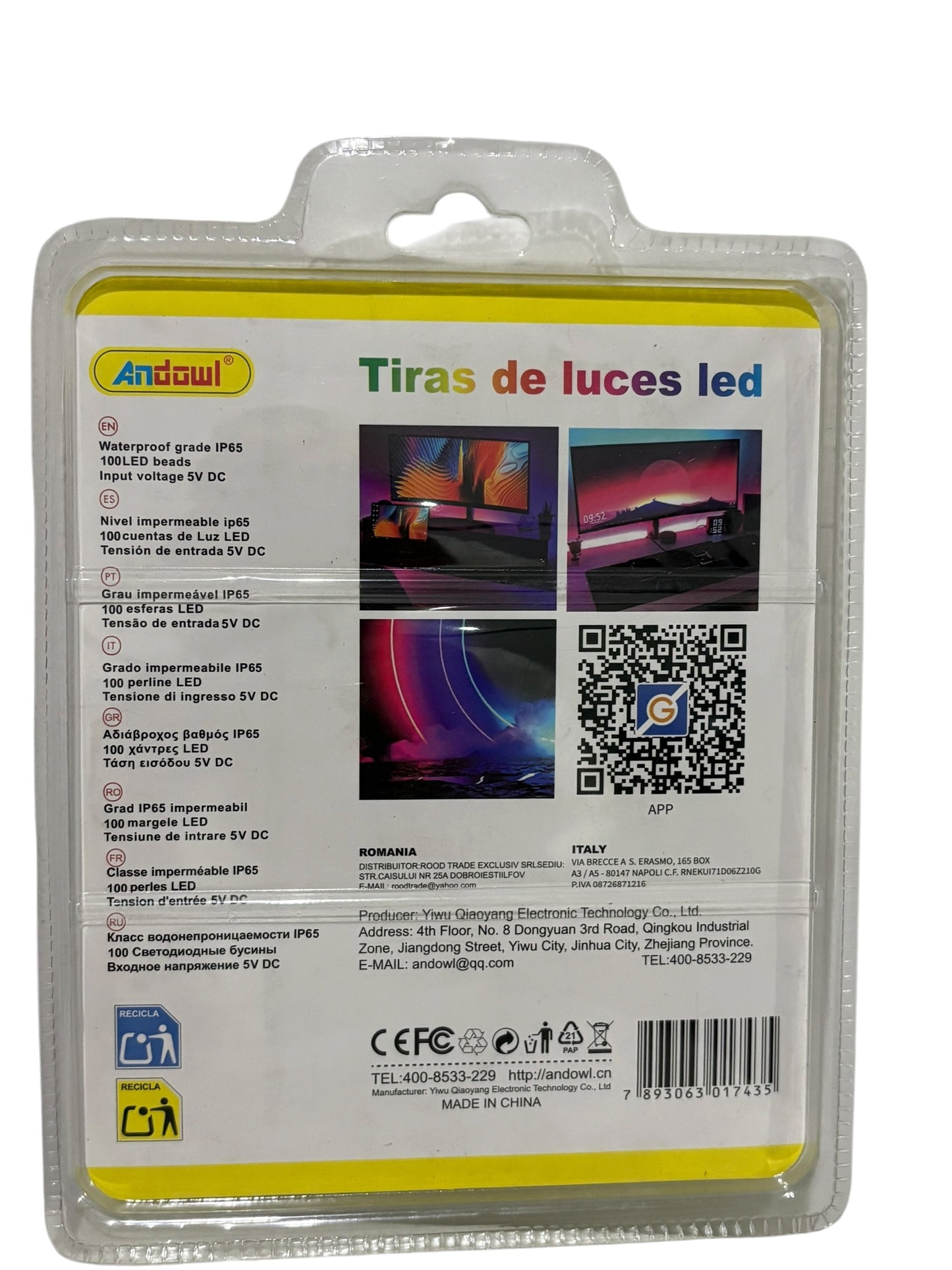 Tira de luces RGB USB Impermeable IP65 10M