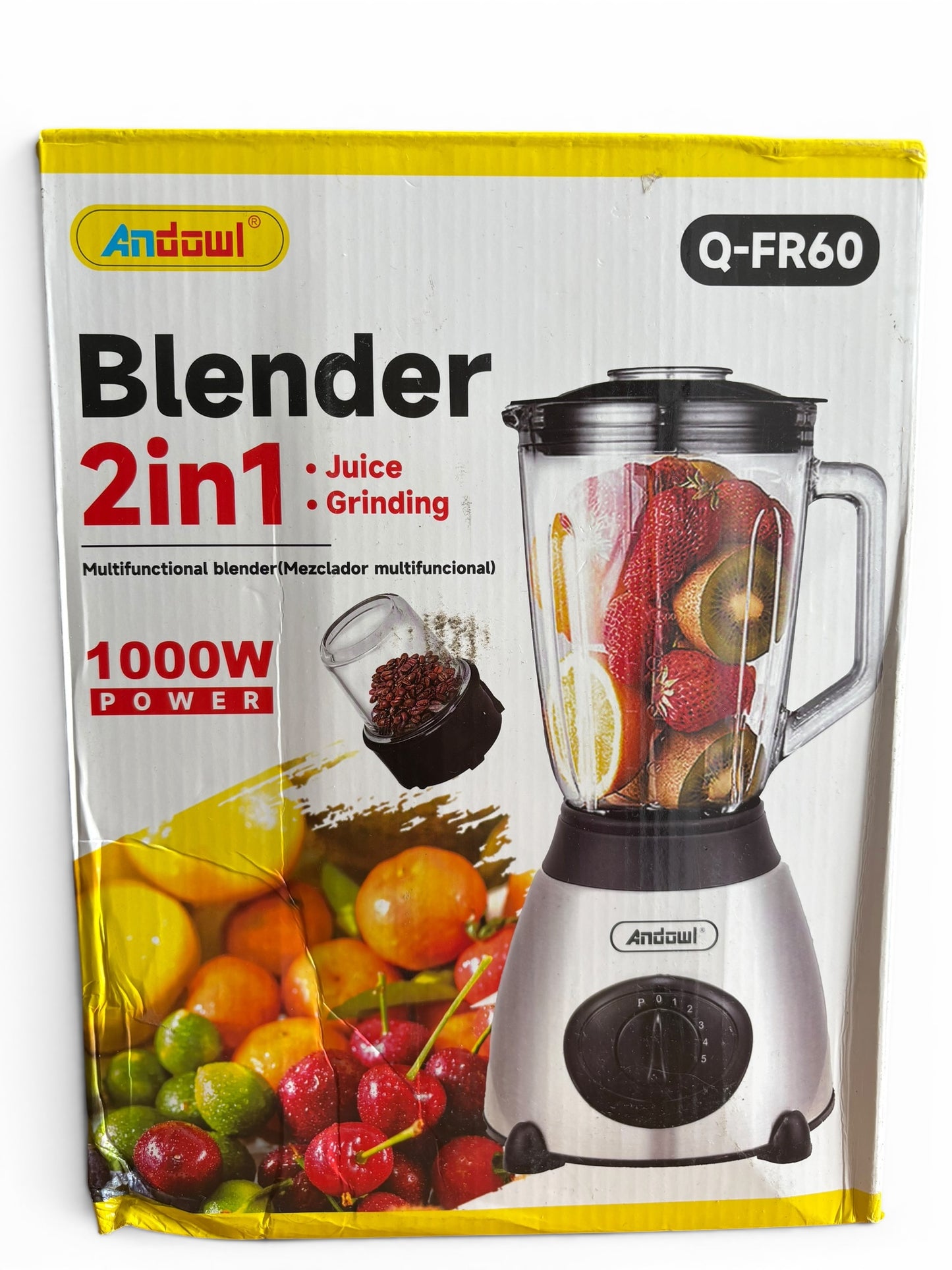 Licuadora 2 en 1 Jugos y Molienda — Vaso de Vidrio 48 Oz