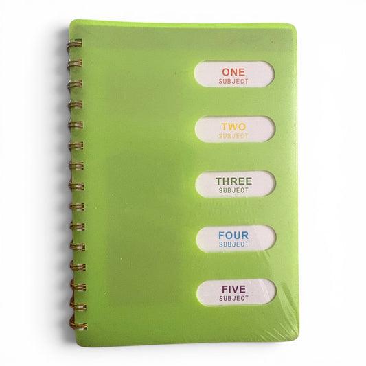 Cuaderno a raya organizador tamaño A5 coreano con 5 separaciones