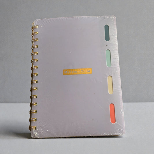 Cuaderno a rayas de 80 hojas con 4 separadores de colores tamaño A5