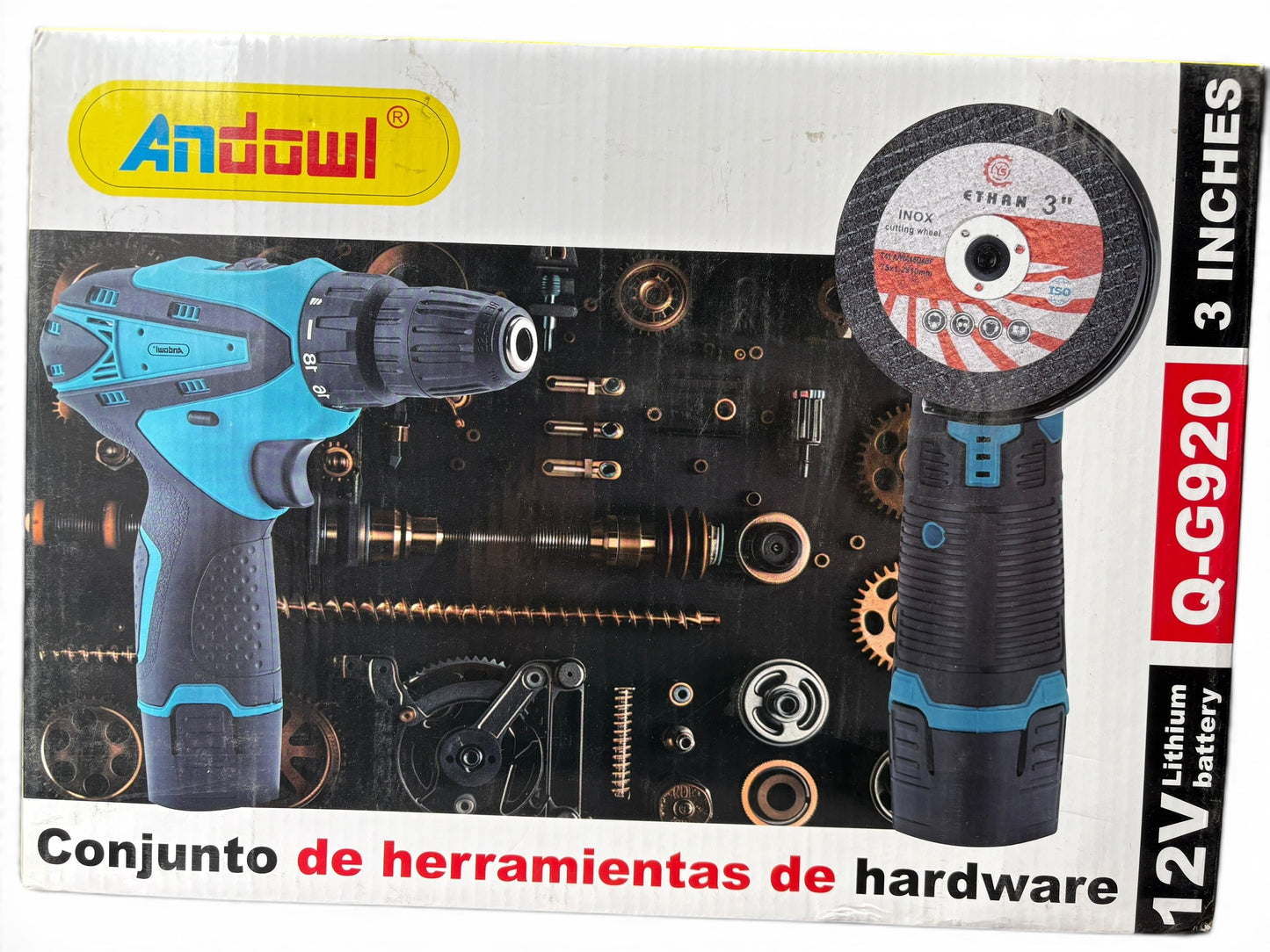 Juego de Herramientas Inalámbricas Molino de +angulo de 3 pulgadas + Taládro Eléctrico