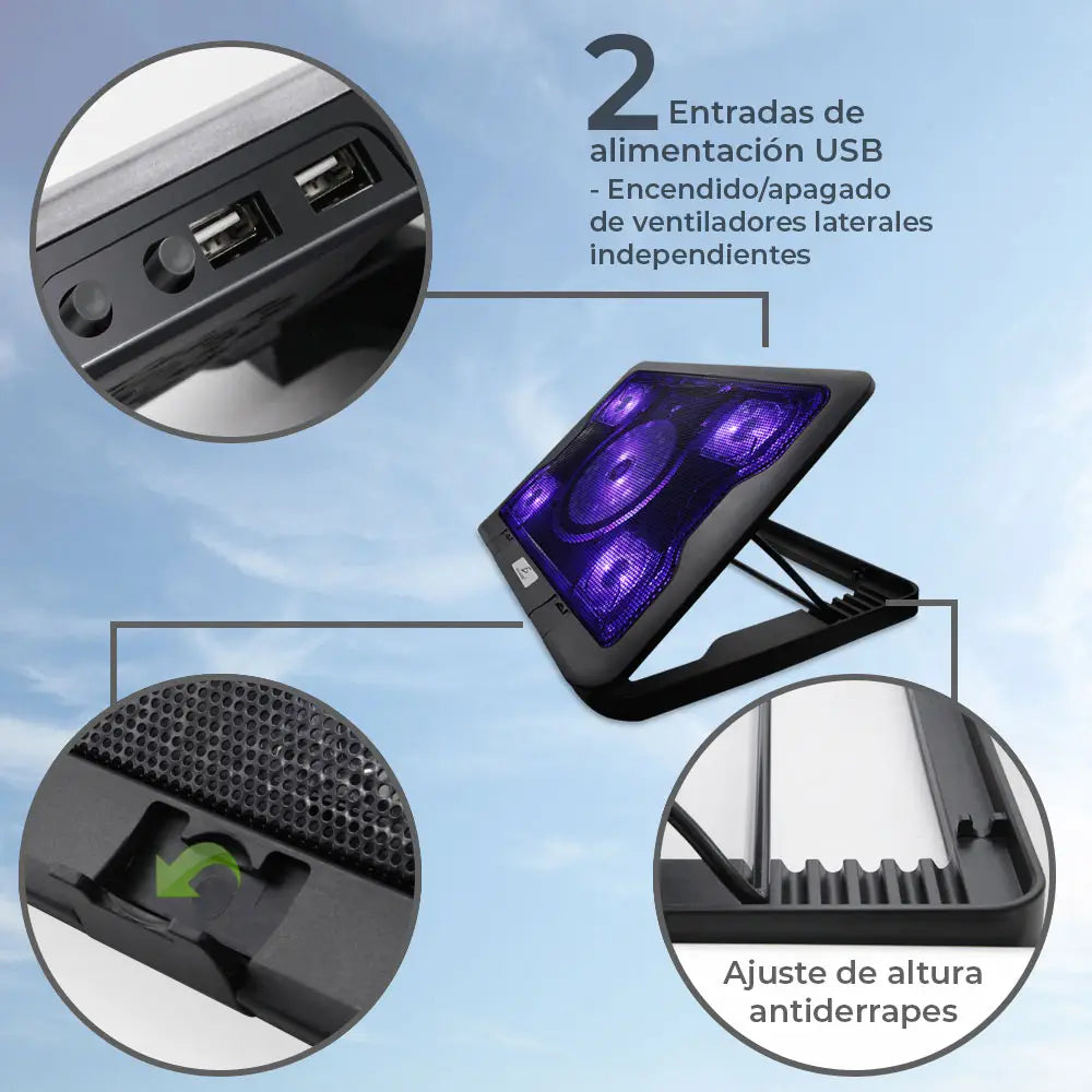 Base Enfriadora 5 Ventiladores Laptop