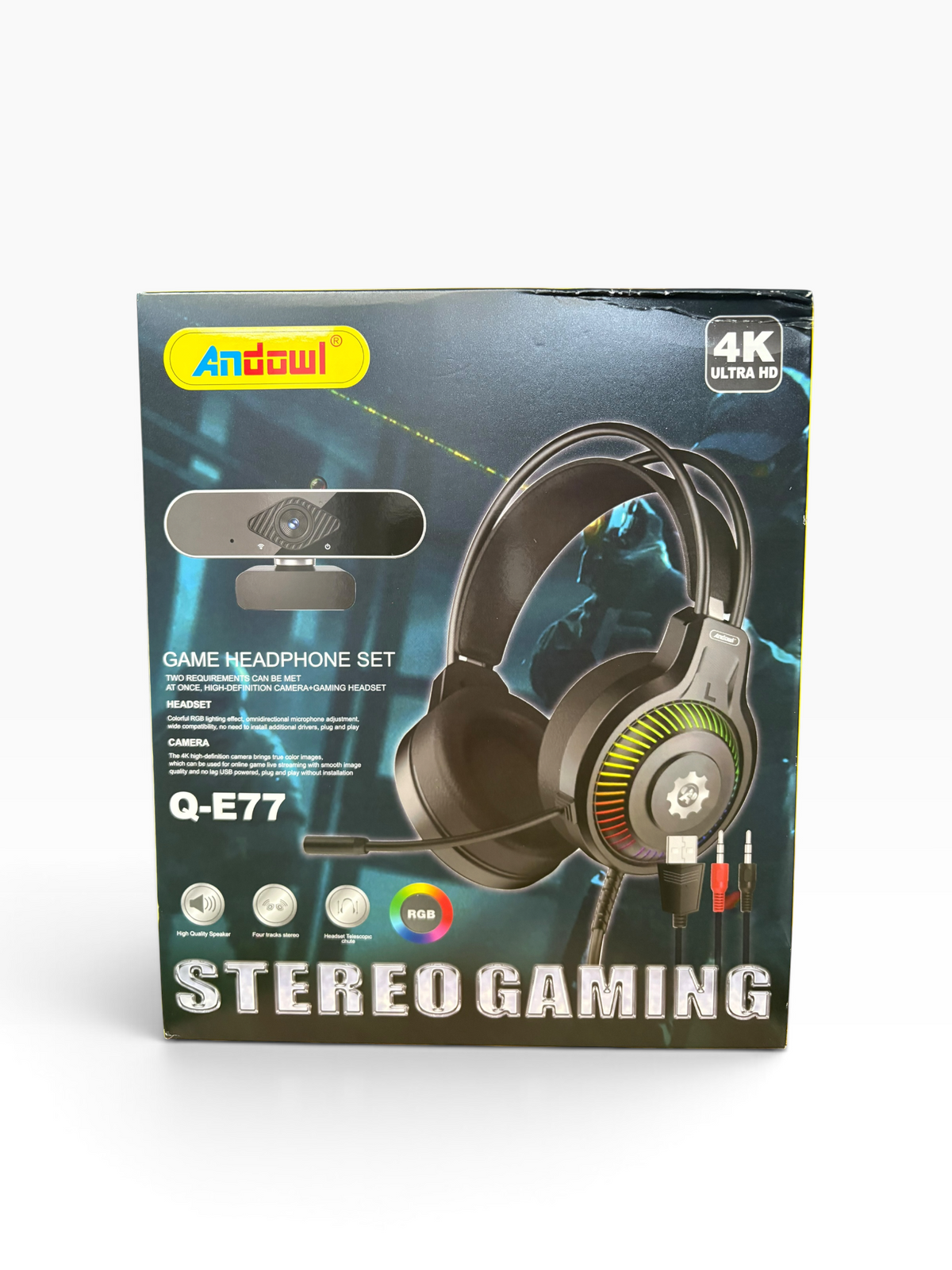 Set de Audifonos Gamer y Cámara web 4K