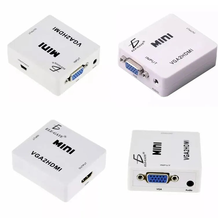 Mini convertidor adaptador de señal VGA a HDMI 1080P TV