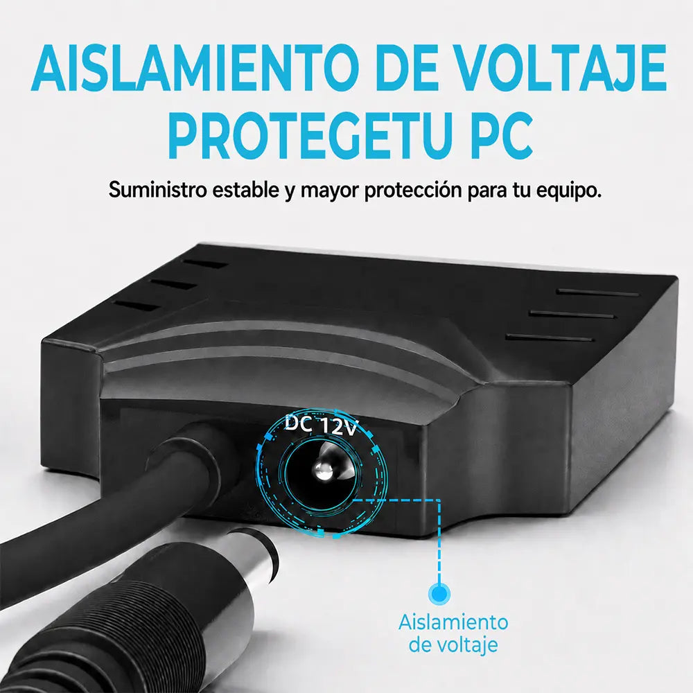Adaptador USB 3.0 a SATA22 pines con Fuente de Alimentación 12V – Para HDD/SSD 2.5” y HDD 3.5”