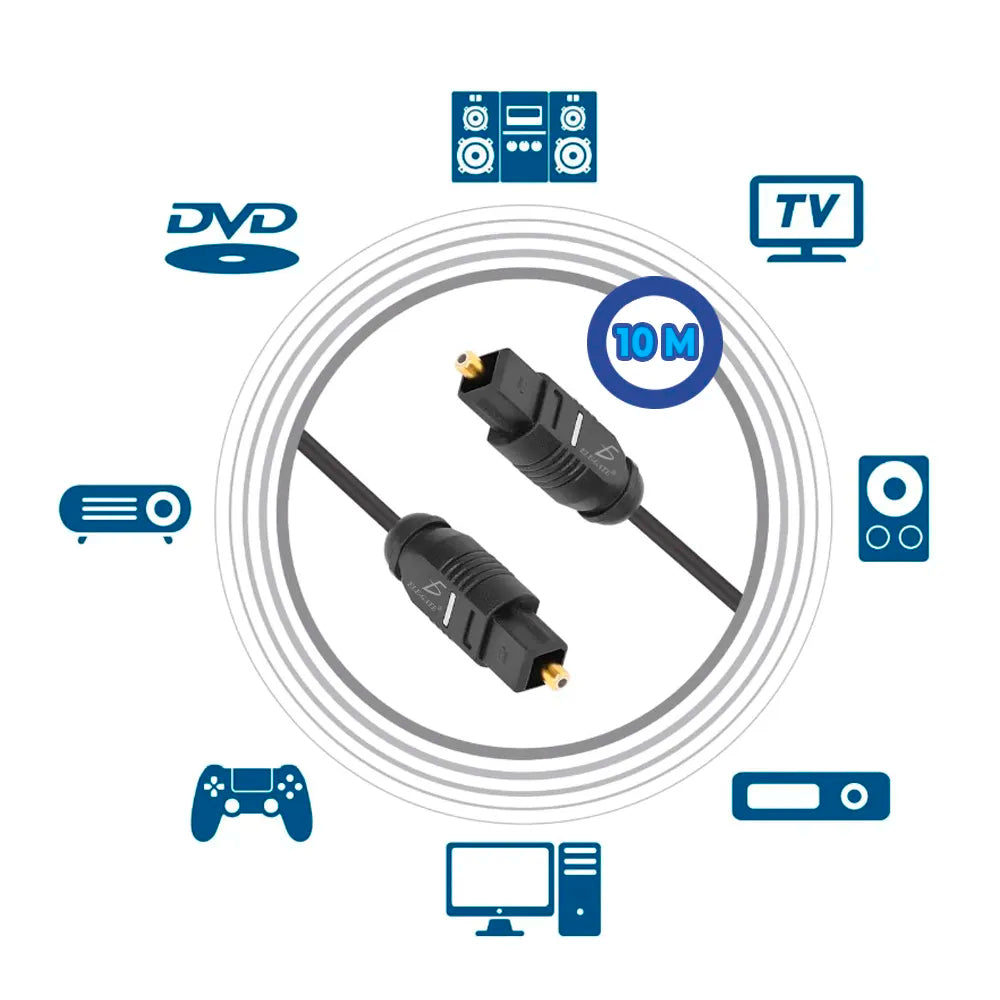 Cable de fibra óptica 10M Audio alta calidad toslink