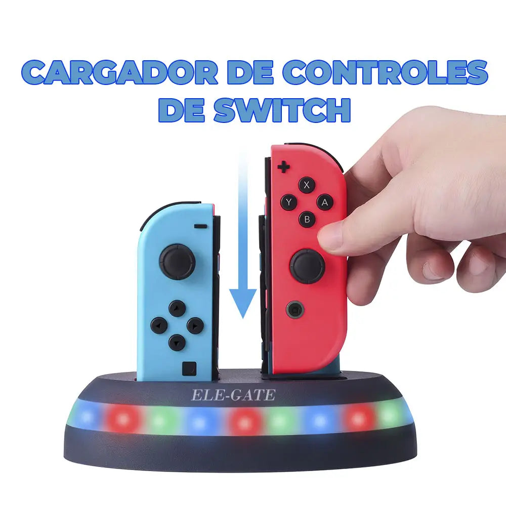 Estación de carga rápida compatible con controles de nintendo switch joycon