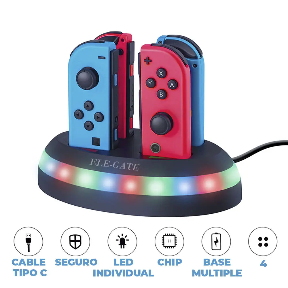 Estación de carga rápida compatible con controles de nintendo switch joycon