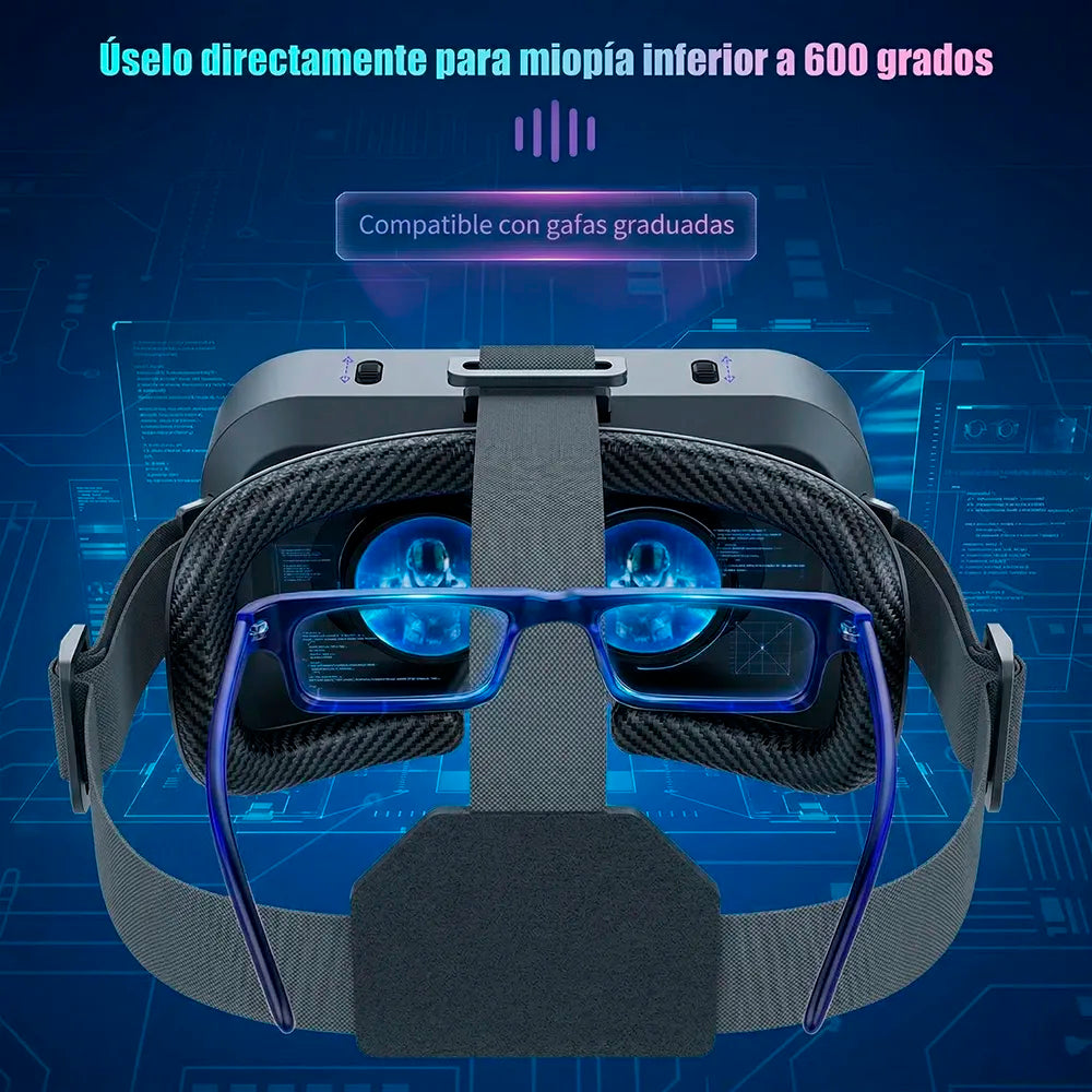Lentes de realidad virtual VR ajustables soportan dispositivos de hasta 7