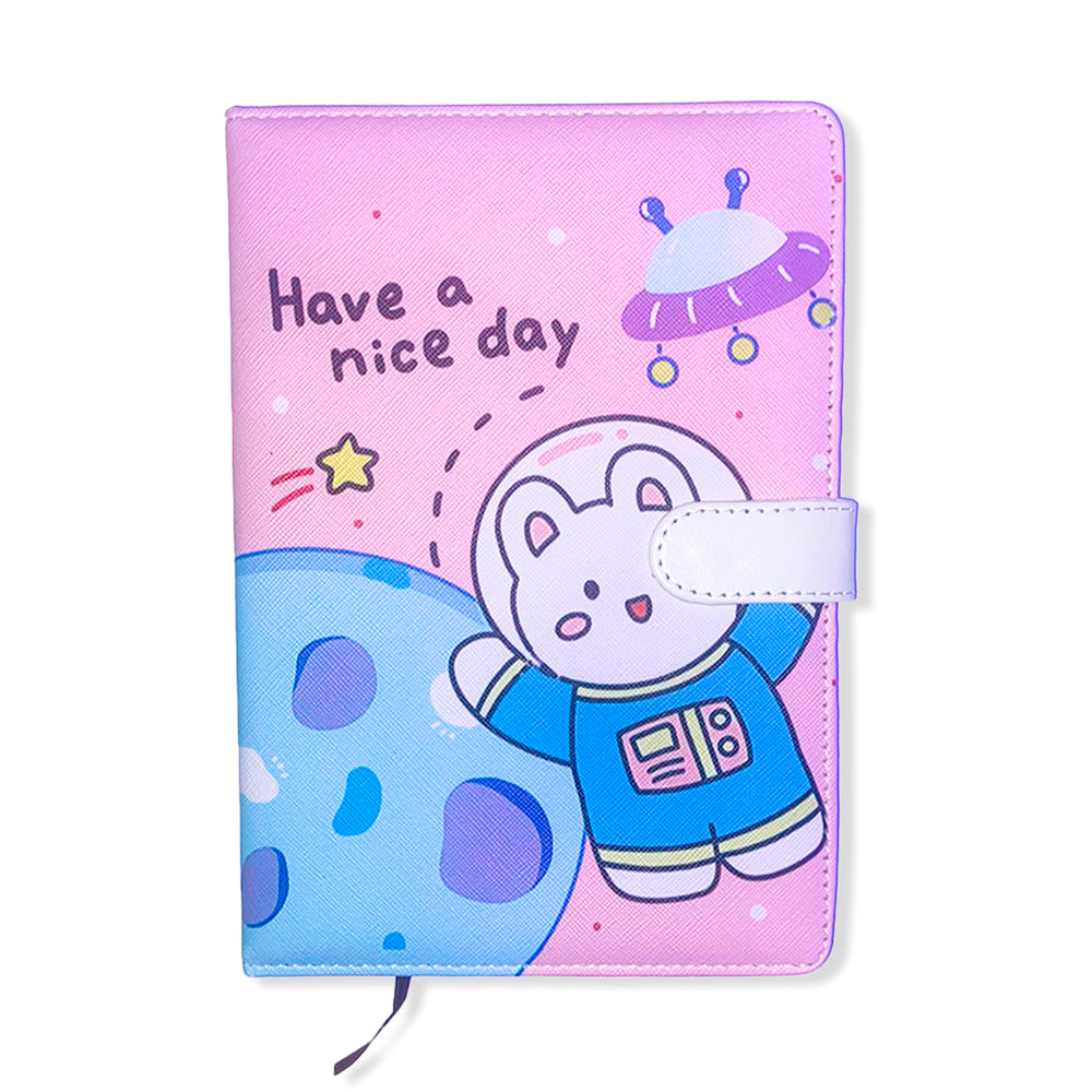 Cuaderno Kawaii de 100 Hojas con Pasta Acolchonada y Cierre Magnético