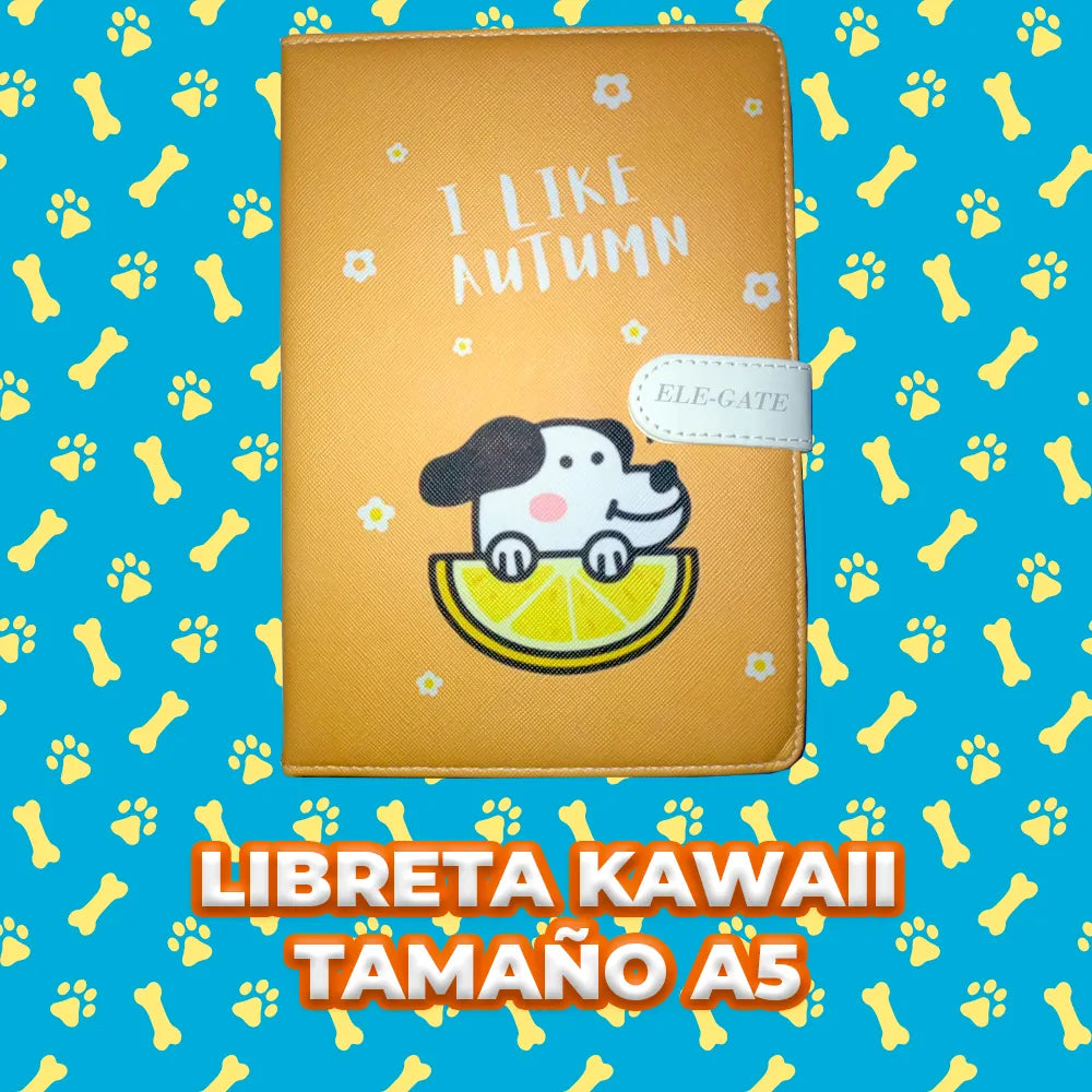 Libreta con diseño kawaii con 100 hojas con broche imantado