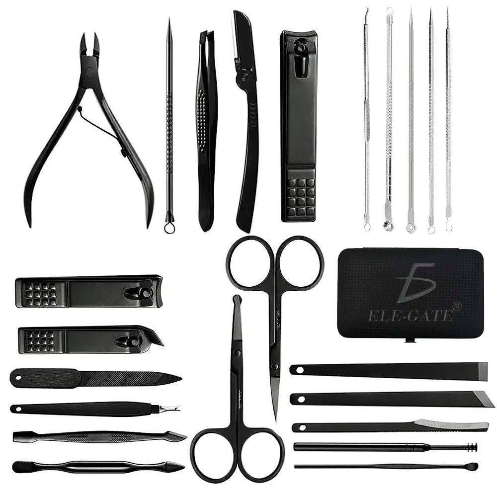 Kit de Cortauñas Profesional 24 en 1 con Set de Agujas para Acné