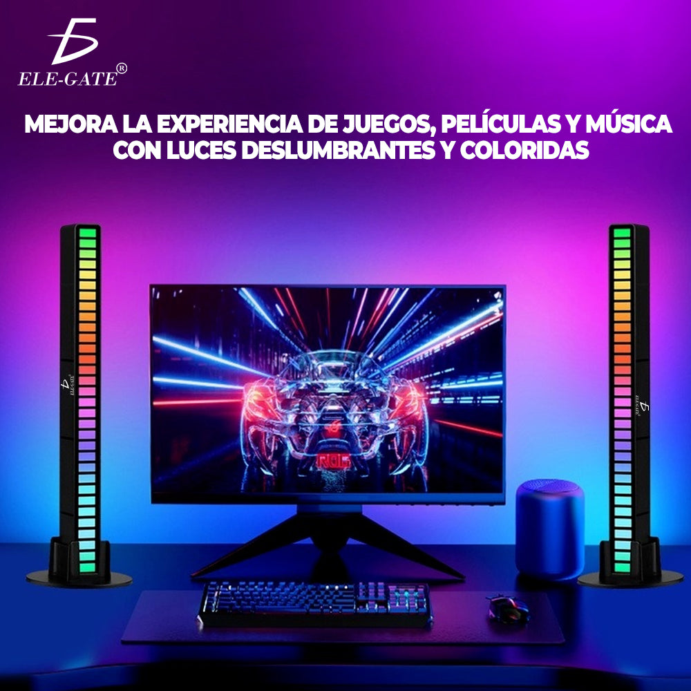 Barra luz LED RGB Reactiva al Sonido, Indicador de Nivel de Música Rítmica Activada por Voz para Fiestas.
