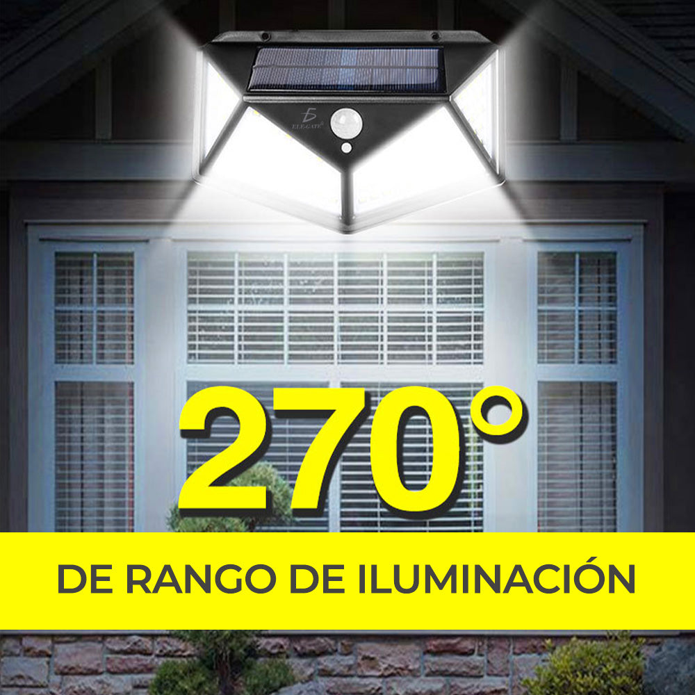 Lámpara solar con 100 LED y sensor de movimiento para exteriores
