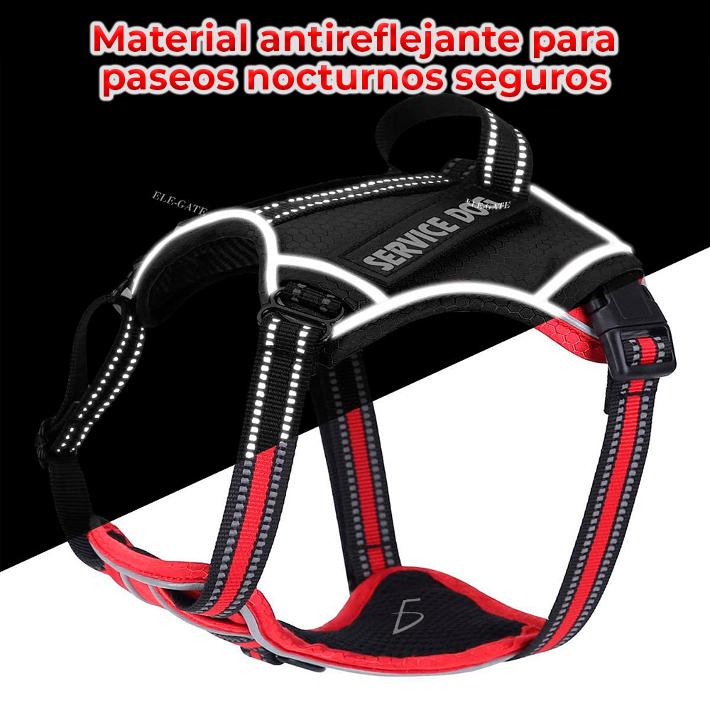 Arnés para perro cómodo y ajustable con asa y chaleco reflejante M