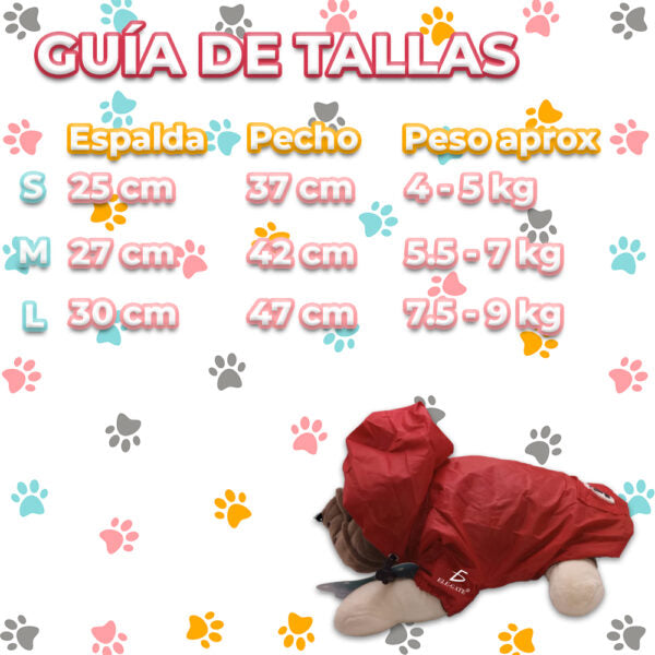 Chaqueta impermeable para perro con cierre y tiras ajustables