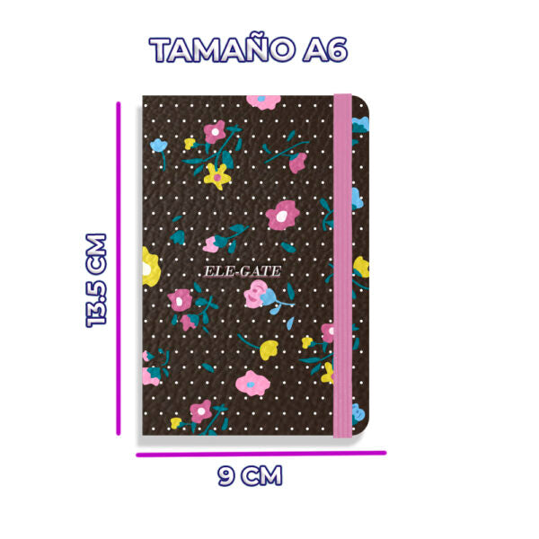 Cuaderno con flores estilo coquete con 75 hojas rayadas