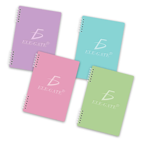 Cuaderno de 80 hojas rayadas con portada plastificada y espiral metálico