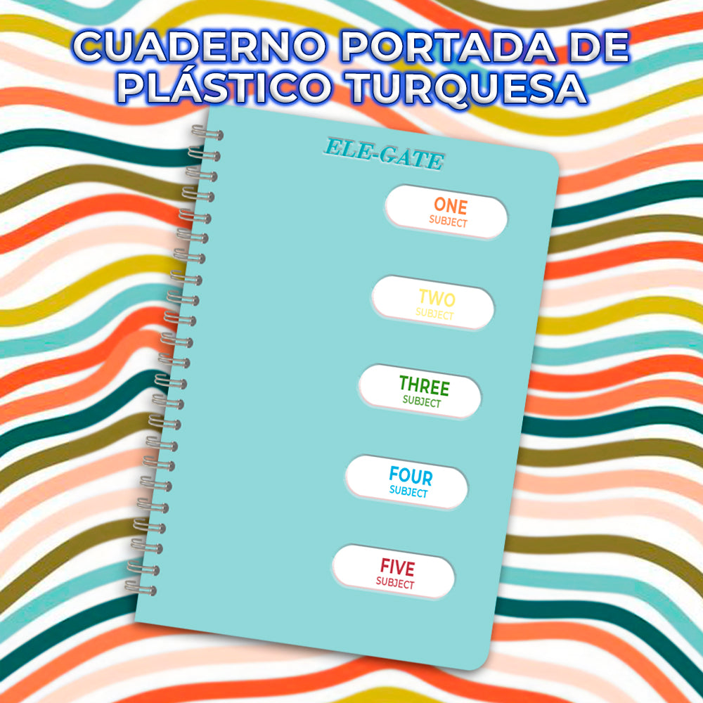 Cuaderno a raya organizador tamaño A5 coreano con 5 separaciones