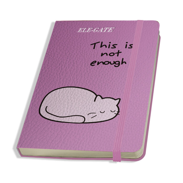 Cuaderno Rosa estilo kawaii compacto con 75 hojas rayadas