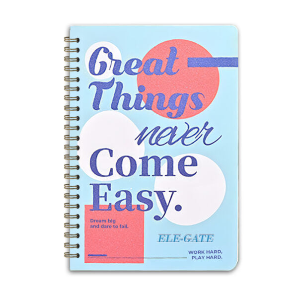 Cuaderno rayado con espiral y portada de brillos coquete