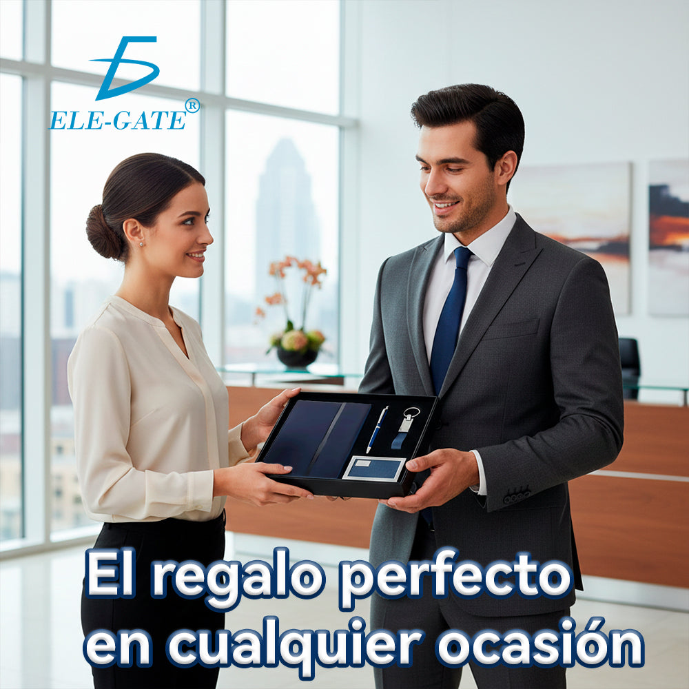 Set de Regalo Elegante con Libreta, Tarjetero, Llavero y Pluma – Tono Azul Rey
