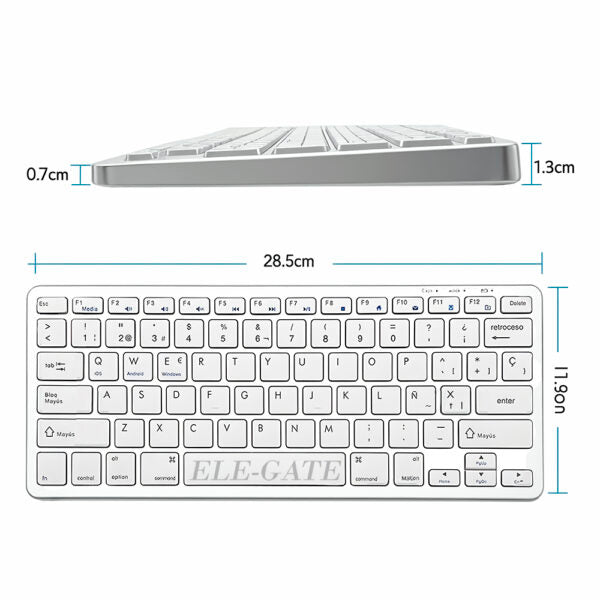 Mini teclado inalámbrico para teclado Bluetooth 4,0 compatible con Mac Windows Android