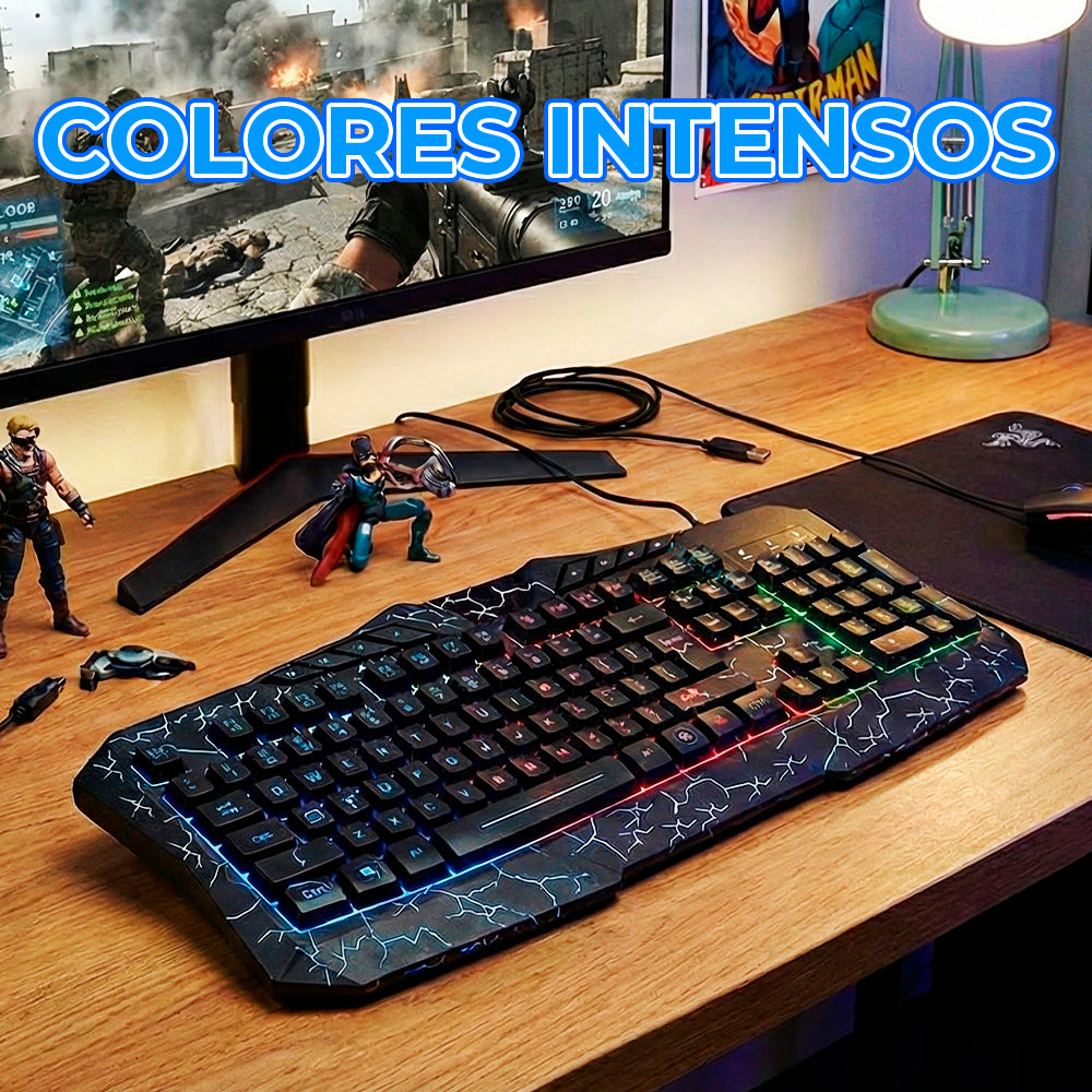 Teclado Gamer Mecánico con Retroiluminación RGB Arcoíris