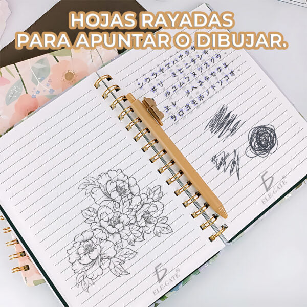 Cuaderno coquete de 80 hojas rayadas tamaño A5 coreano