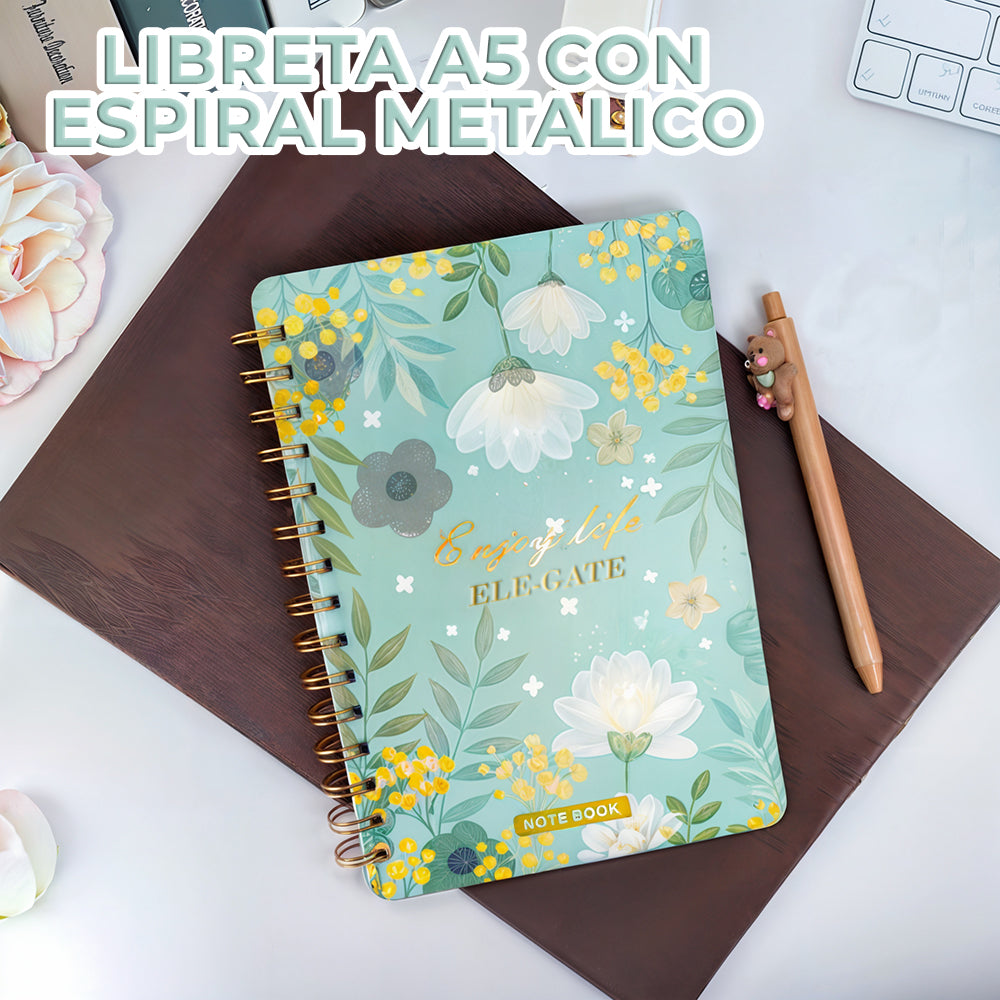 Cuaderno coquete de 80 hojas rayadas tamaño A5 coreano