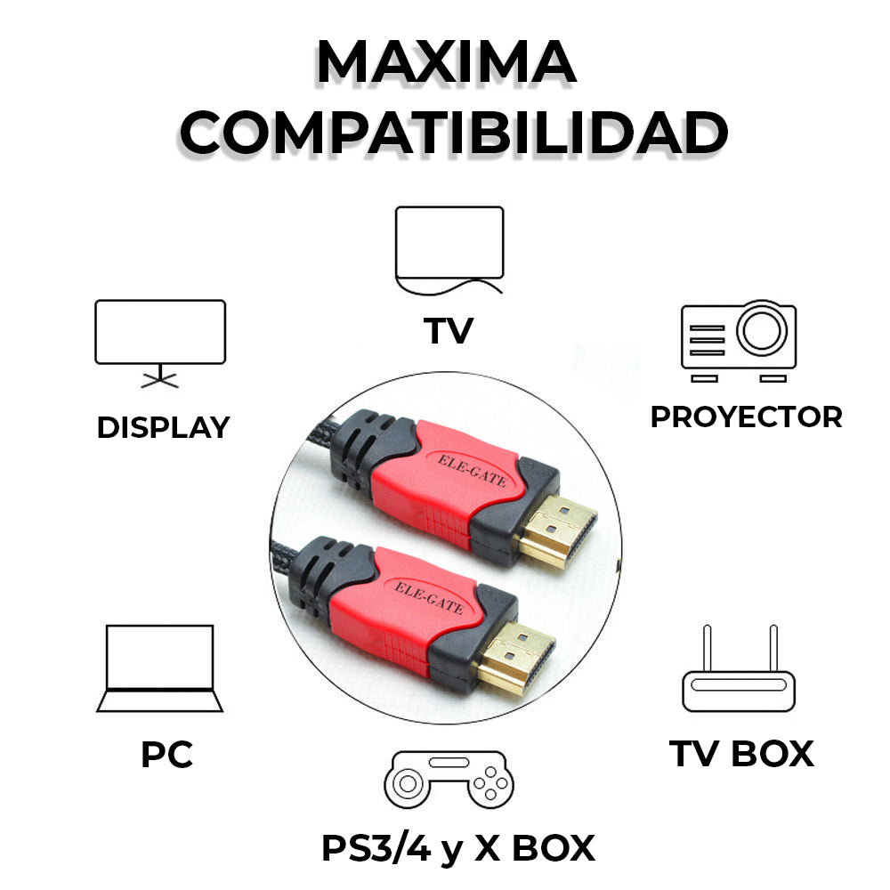 Cable Hdmi 10 Metros Full Hd 1080p Ps3 Xbox 360 Laptop Pc Tv