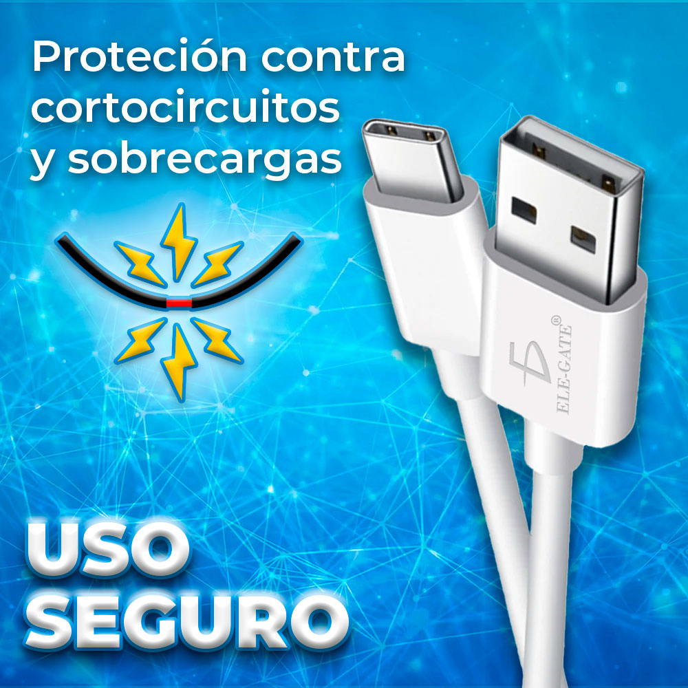 Cable USB-C de 2 Metros - Carga Rápida y Transferencia de Datos