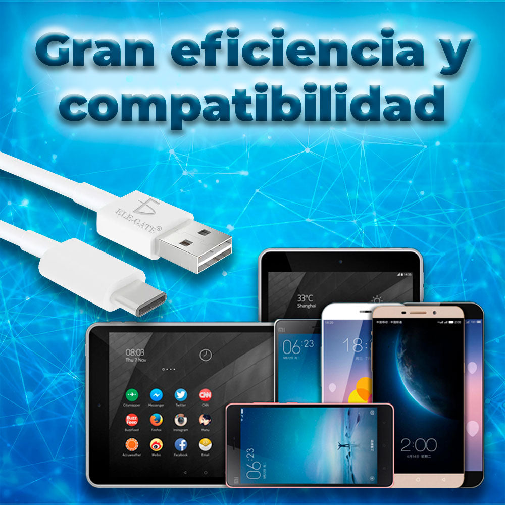 Cable USB-C de 2 Metros - Carga Rápida y Transferencia de Datos