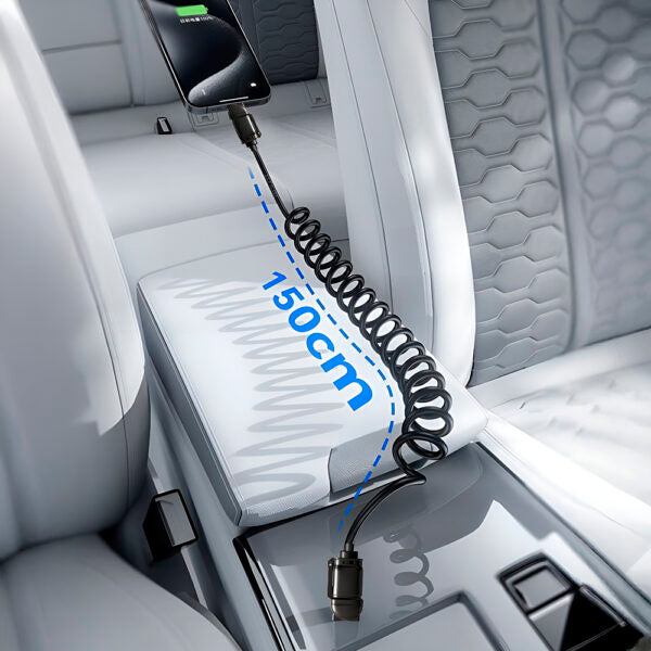 Cable USB Aa Tipo C en Espiral para Coche – Carga Rápida 240W