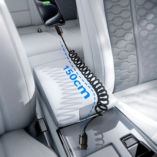 Cable USB Aa Tipo C en Espiral para Coche – Carga Rápida 240W