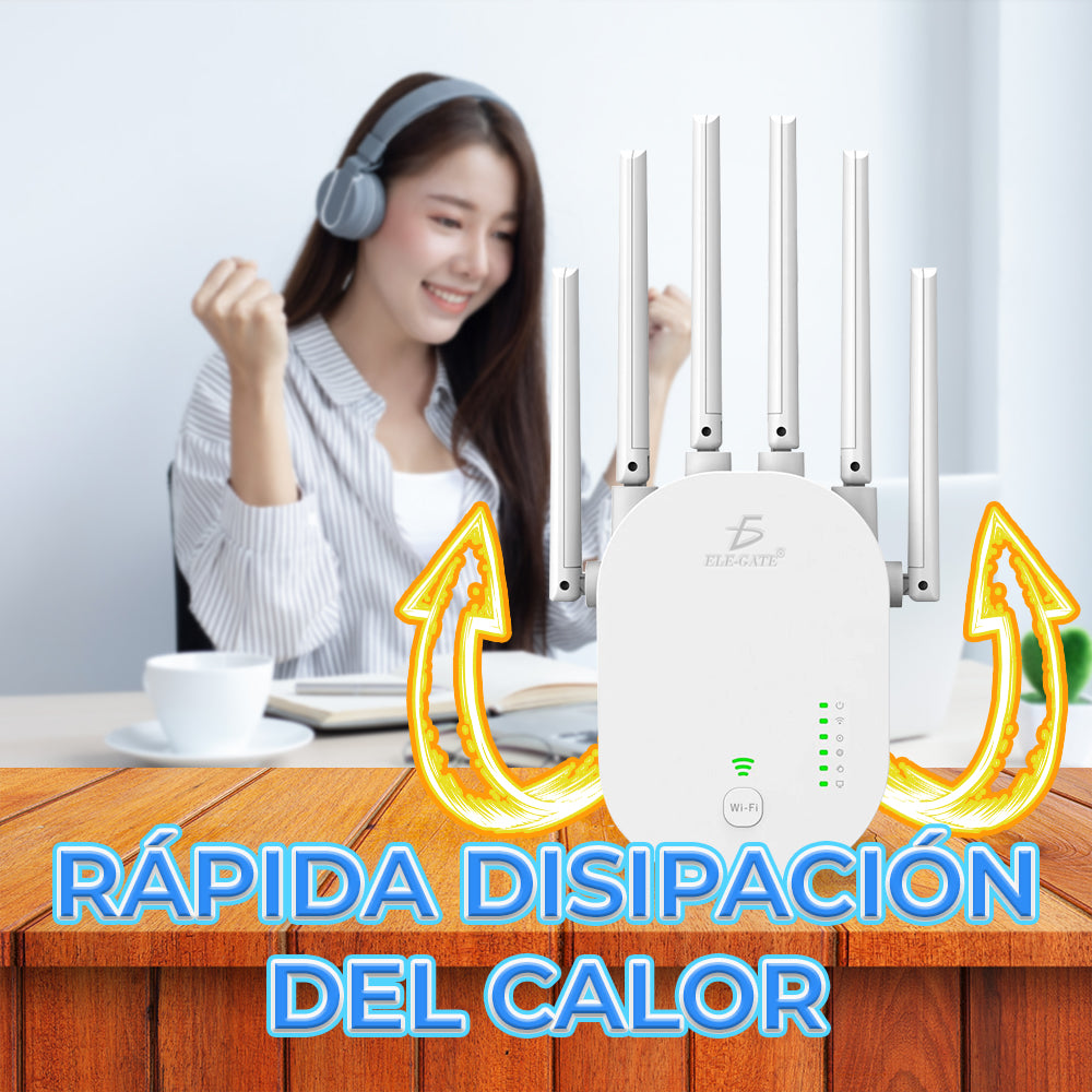 Repetidor inalámbrico WiFi de 6 antenas alta potencia y cobertura total