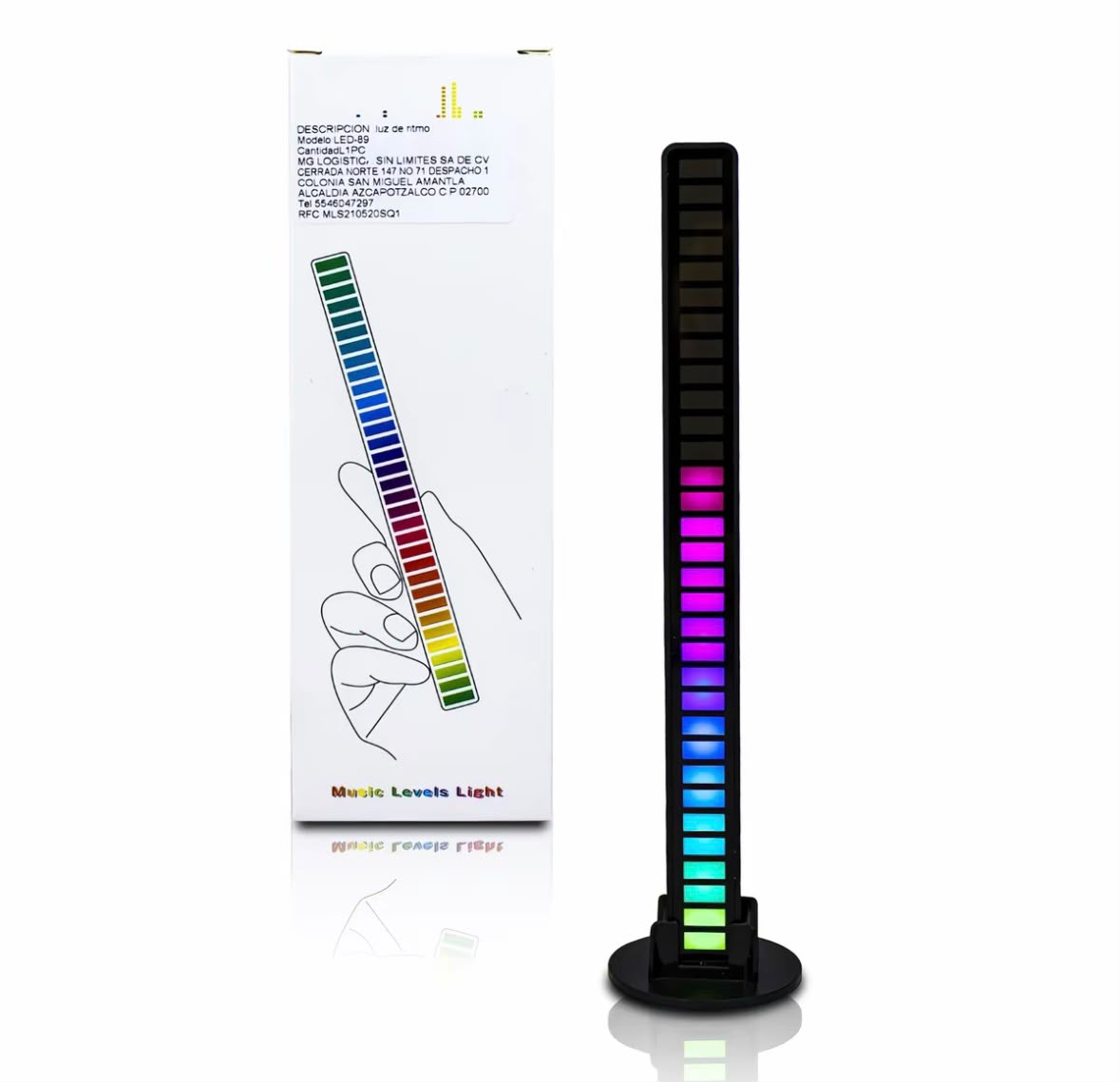 Barra Ritmica LED RGB Luces Ambiental Reactiva al Sonido Playbox LED89