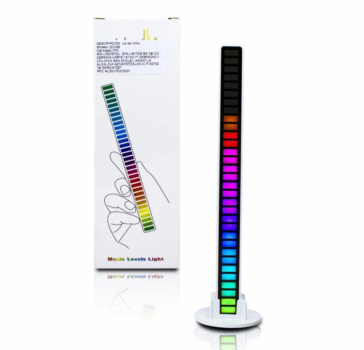 Barra Ritmica LED RGB Luces Ambiental Reactiva al Sonido Playbox LED89