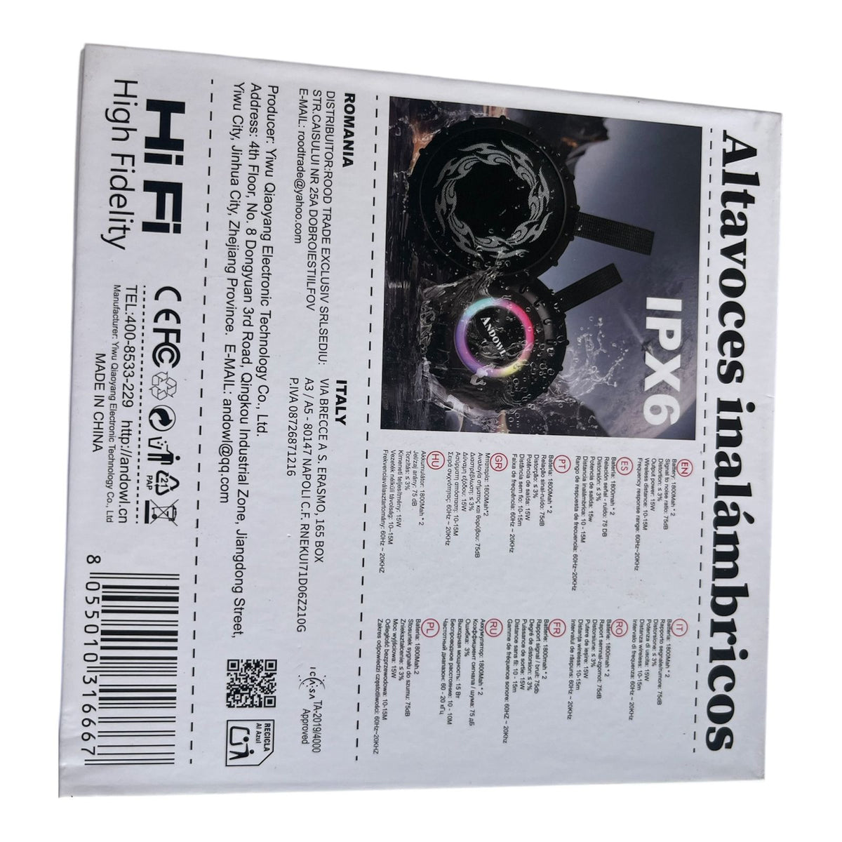Altavoces Inalámbricos Impermeables RGB TWS