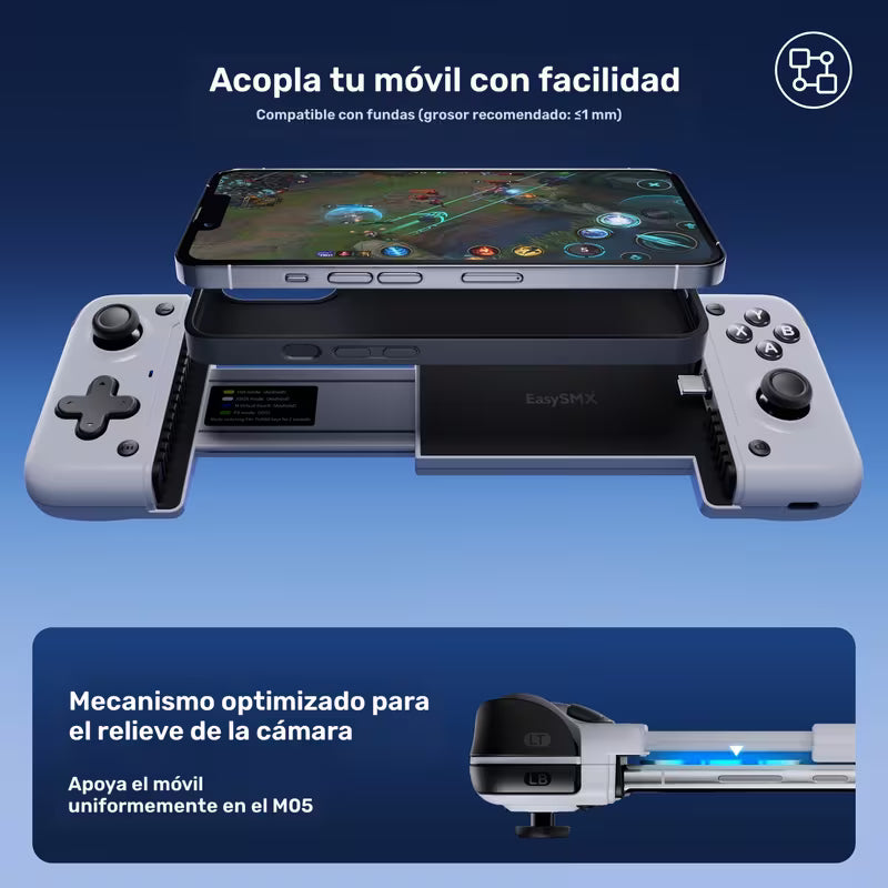 Mando de juegos móvil con cable de modo dual, compatible con Android, con vibración háptica