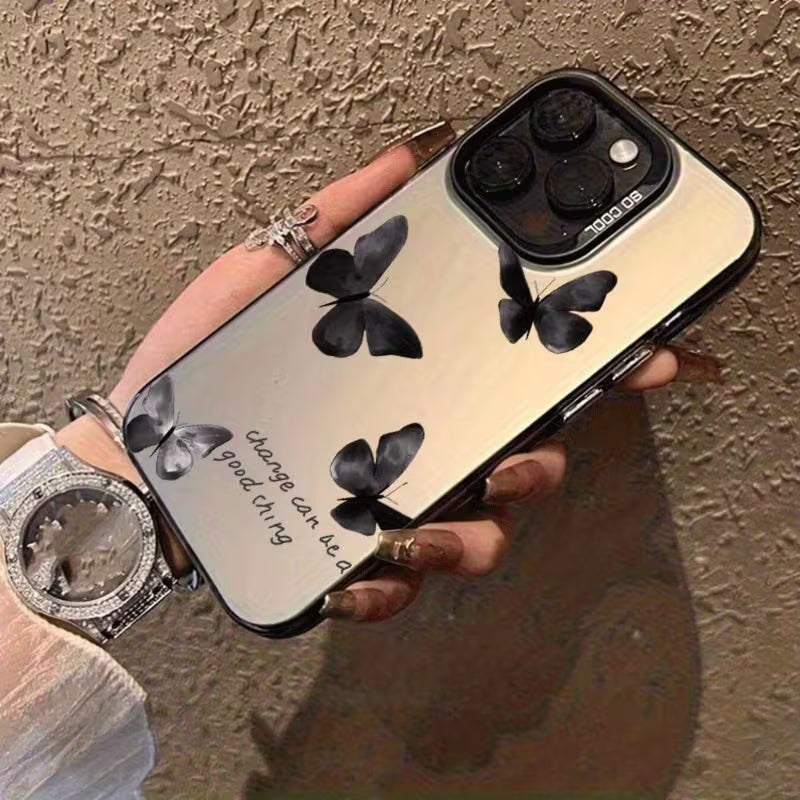 Funda para Iphone 17 Pro Mariposas Negra