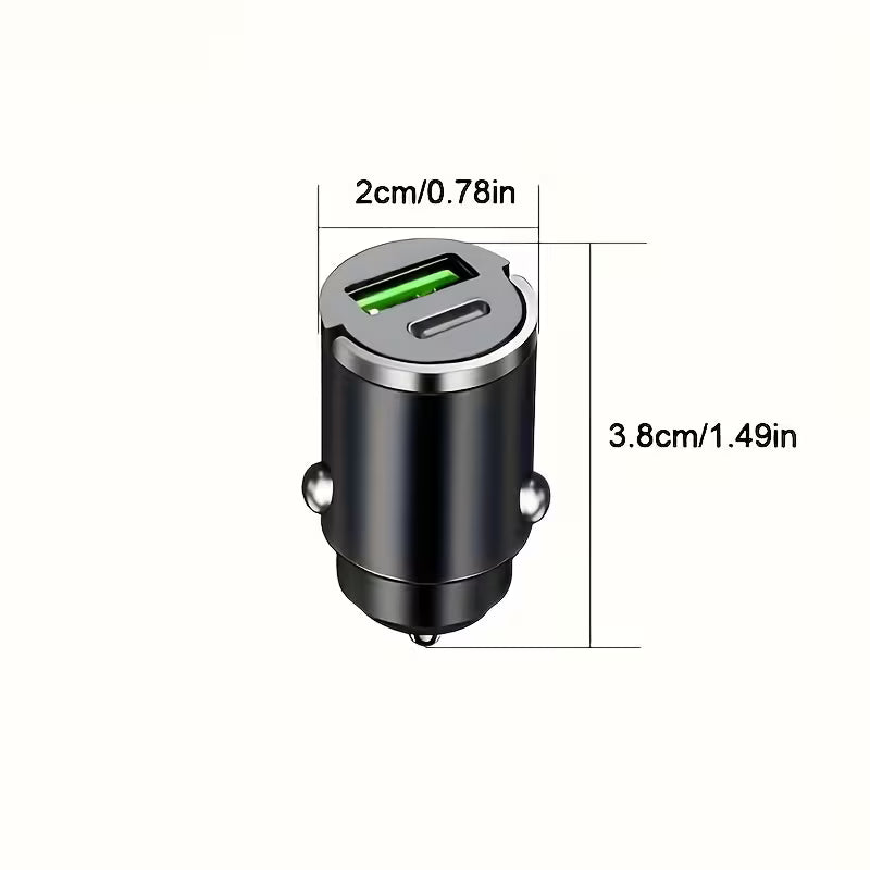 Cargador de coche USB y tipo C 100W Oscuro
