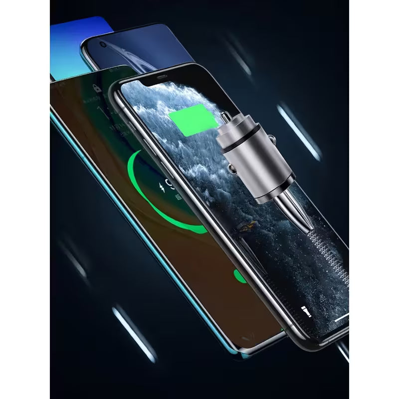 Cargador de coche USB y tipo C 100W Oscuro