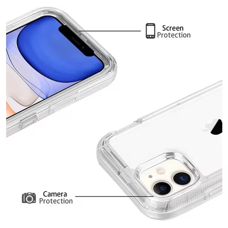 Funda transparente de alto impacto 360 para iPhone 15 Pro Max resistente al uso rudo